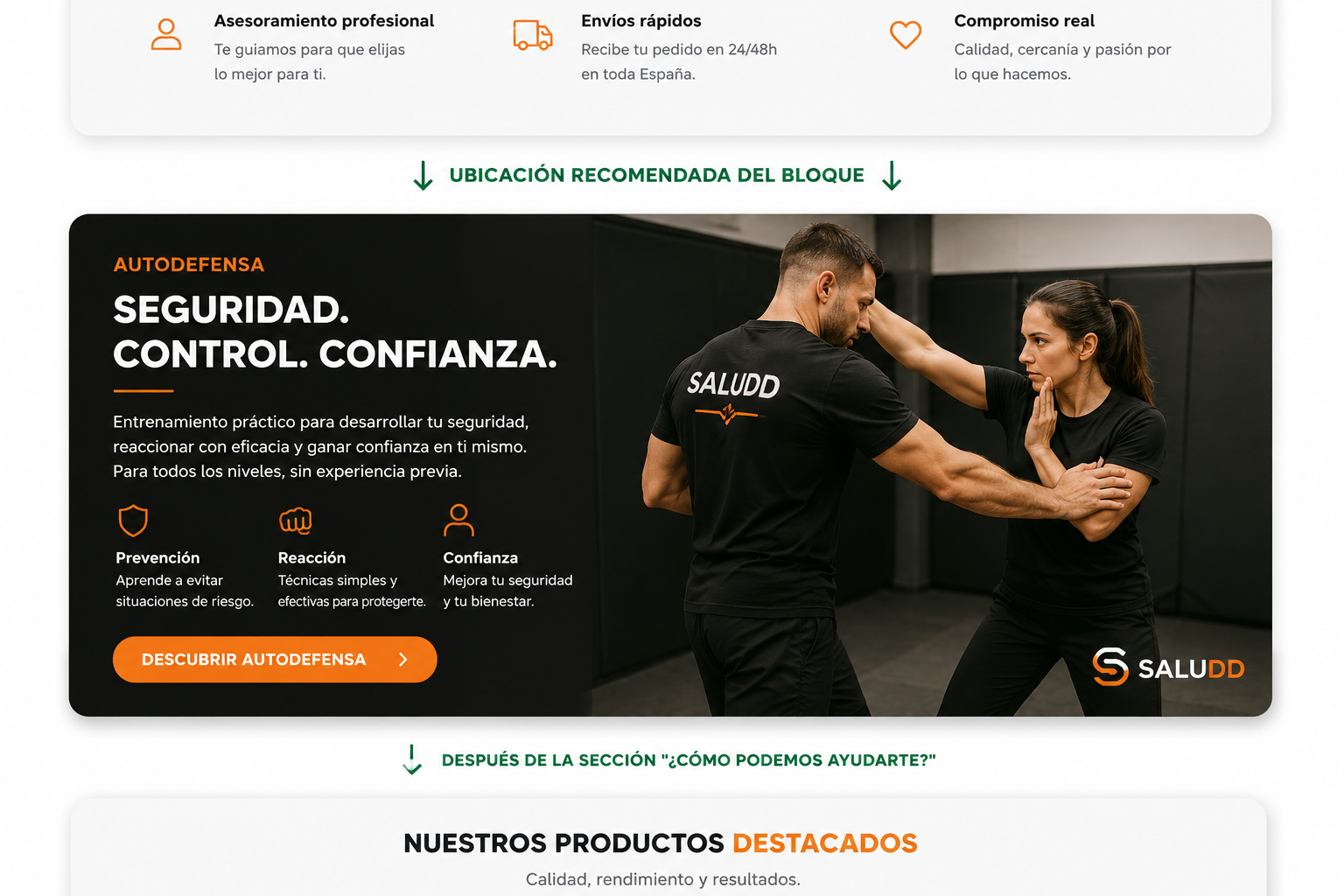 Entrenamiento de autodefensa práctica para adultos en SALUDD